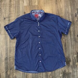 Au Noir Mens L Collared Shirt Blue Short Sleeve Performance Golf Outdoor Casual